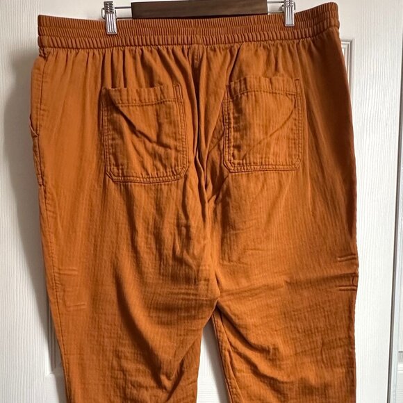 Old Navy Women's XL Burnt Ginger Pull On Safari Pants w Drawstring 100% Cotton - Picture 4 of 6